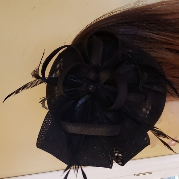 Black  Fascinator W/Clip Hat Church Tea Party‎ Derby Hair Accessories main image 5